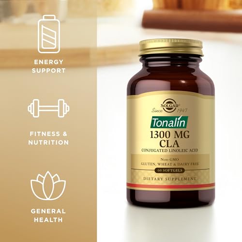 Solgar Tonalin CLA 1300 mg - 60 Softgels - Conjugated Linoleic Acid - Non-GMO, Gluten