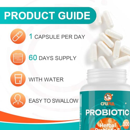 Probiotics for Women & Men - 300 Billion CFU & 24 Strains Probiotic with 15 Organic