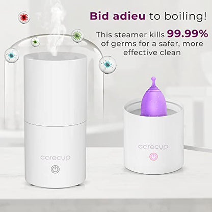 Carecup Menstrual Cup Sterilizer - Modern Menstrual Cup Cleaner Unscented Sanitizer - 2-Minute