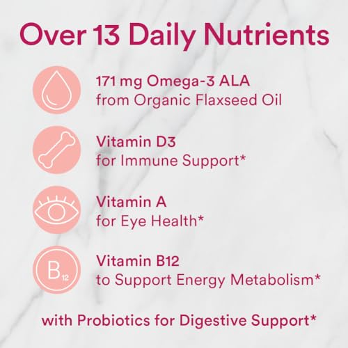 SmartyPants Organic Women's Multivitamin Gummies: Biotin, Probiotics, Methylfolate