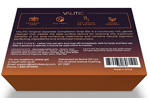 VALITIC Kojic Acid Dark Spot Remover Soap Bars with Vitamin C, Retinol, Collagen