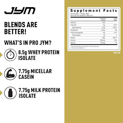 Pro Jym Protein Powder - Egg White, Milk, Whey protein isolates & Micellar Casein