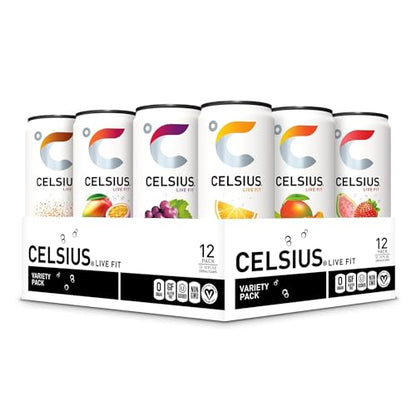CELSIUS Assorted Flavors Official Variety Pack, Functional Essential Energy Drinks, 12 Fl Oz