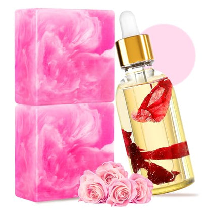 Yoni Soap Bars & Natural Yoni Oil Set, Natural Yoni Oil Vaginal Wash for Women Feminine Wash