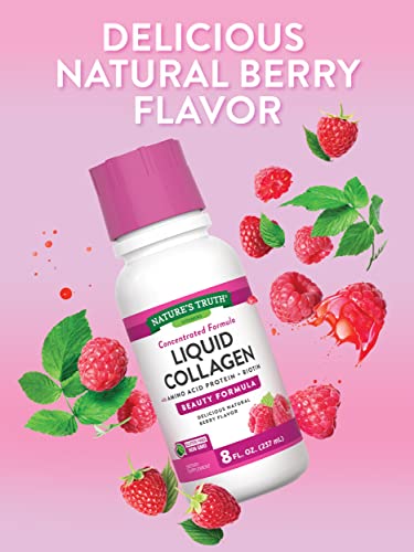 Nature's Truth Liquid Collagen | 8 oz | Non-GMO, Gluten Free Supplement | Natural Berry