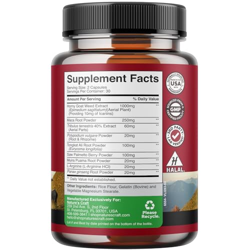 Horny Goat Weed Extract Complex - Invigorating Blend with Tribulus Saw Palmetto