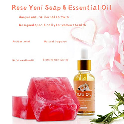 Yoni Soap Bar Yoni Oil Set Of 3, Vaginal Wash Eliminates Odor Ph Balance for Women, Feminine Wash