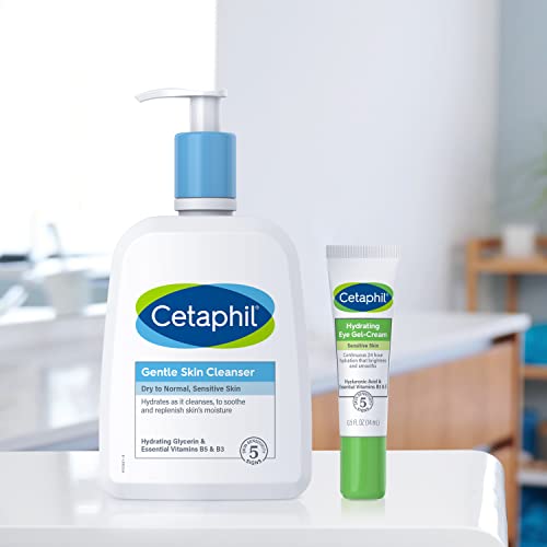Cetaphil Hydrating Eye Gel-Cream, With Hyaluronic Acid, 0.5 fl oz, Brightens and Smooths