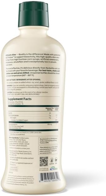 Ultimate Aloe – Aloe Juice, Strawberry & Kiwi Flavor, 16 Servings