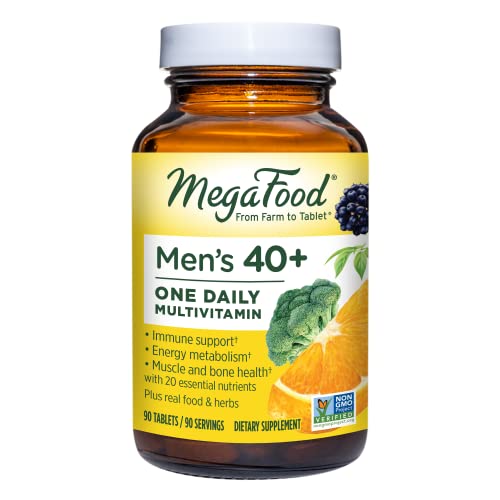 MegaFood Men's 40+ One Daily Multivitamin for Men With Vitamin B, Vitamin D3, Selenium