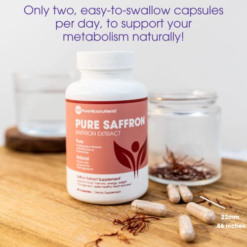 Saffron Supplements - 100% Pure Saffron Extract Capsules - Boost Energy & Mood