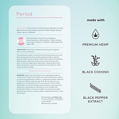 The Good Patch Menstrual and Period Support - Sustained Release Plant Powered Period Patch