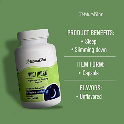 NaturalSlim NoctiBurn Night Fat Burning Support & Metabolism Support Supplements with Essentials