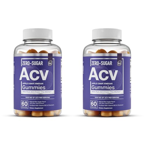 Essential Elements Zero-Sugar ACV Apple Cider Vinegar Gummies from “The Mother” 