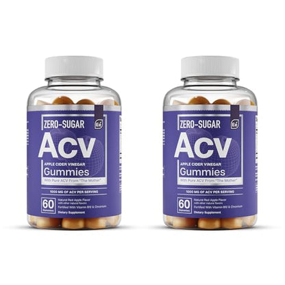 Essential Elements Zero-Sugar ACV Apple Cider Vinegar Gummies from “The Mother” 