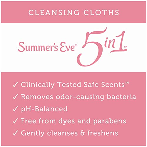 Summer's Eve Sheer Floral Daily Refreshing Feminine Wipes, Removes Odor, pH balanced