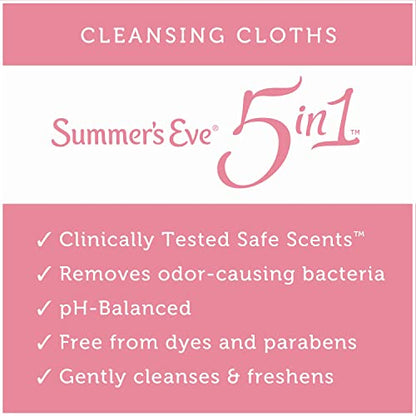 Summer's Eve Sheer Floral Daily Refreshing Feminine Wipes, Removes Odor, pH balanced