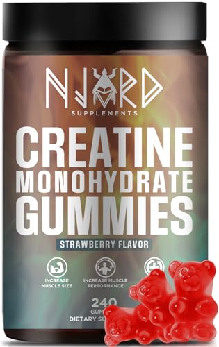 NJORD SUPPLEMENTS Creatine Monohydrate Gummy Candy, Sugar-Free, 60 Servings