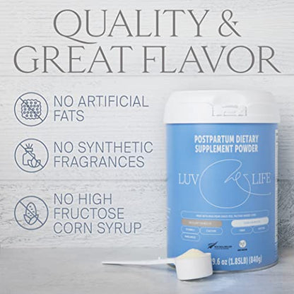 LUV&LIFE Postpartum Vitamin Supplement Powder Vanilla Flavored Has Postnatal Multivitamins
