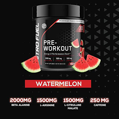 Pre-Workout Powder with Beta-Alanine & Caffeine for Energy, L-Citrulline & L-Arginine