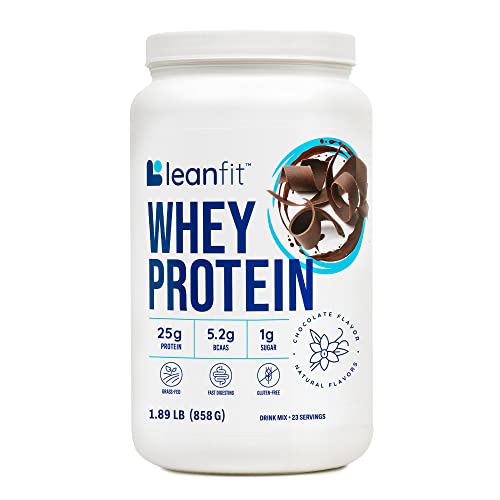 LeanFit® Grass-fed Whey Protein Powder, Natural Chocolate, Gluten-Free, Keto