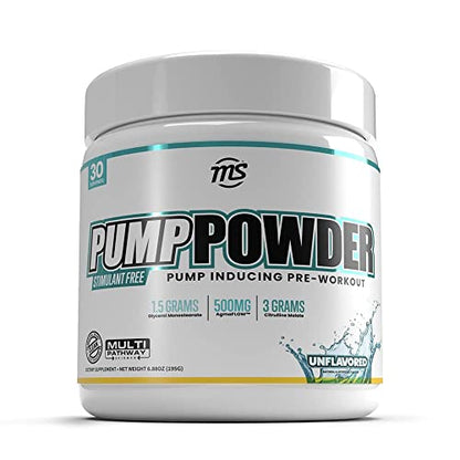 Man Sports Pump Powder. Stimulant Free Neutral Flavored Pre Workout Drink