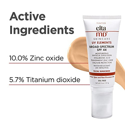EltaMD UV AOX Elements Tinted Mineral Face Sunscreen, SPF 50 Tinted Face Moisturizer