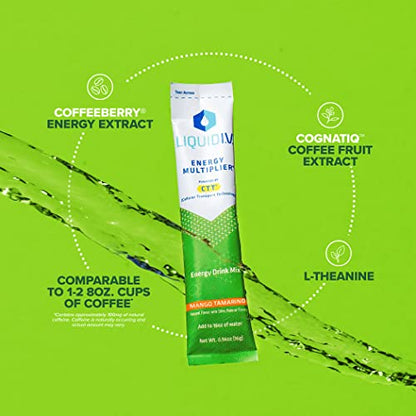Liquid I.V. Hydration + Energy Multiplier - Mango Tamarind - Hydration Powder Packets