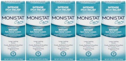 Monistat Care Maximum Strength Instant Itch Relief Cream, 1 Ounce each (Value Pack of 5)