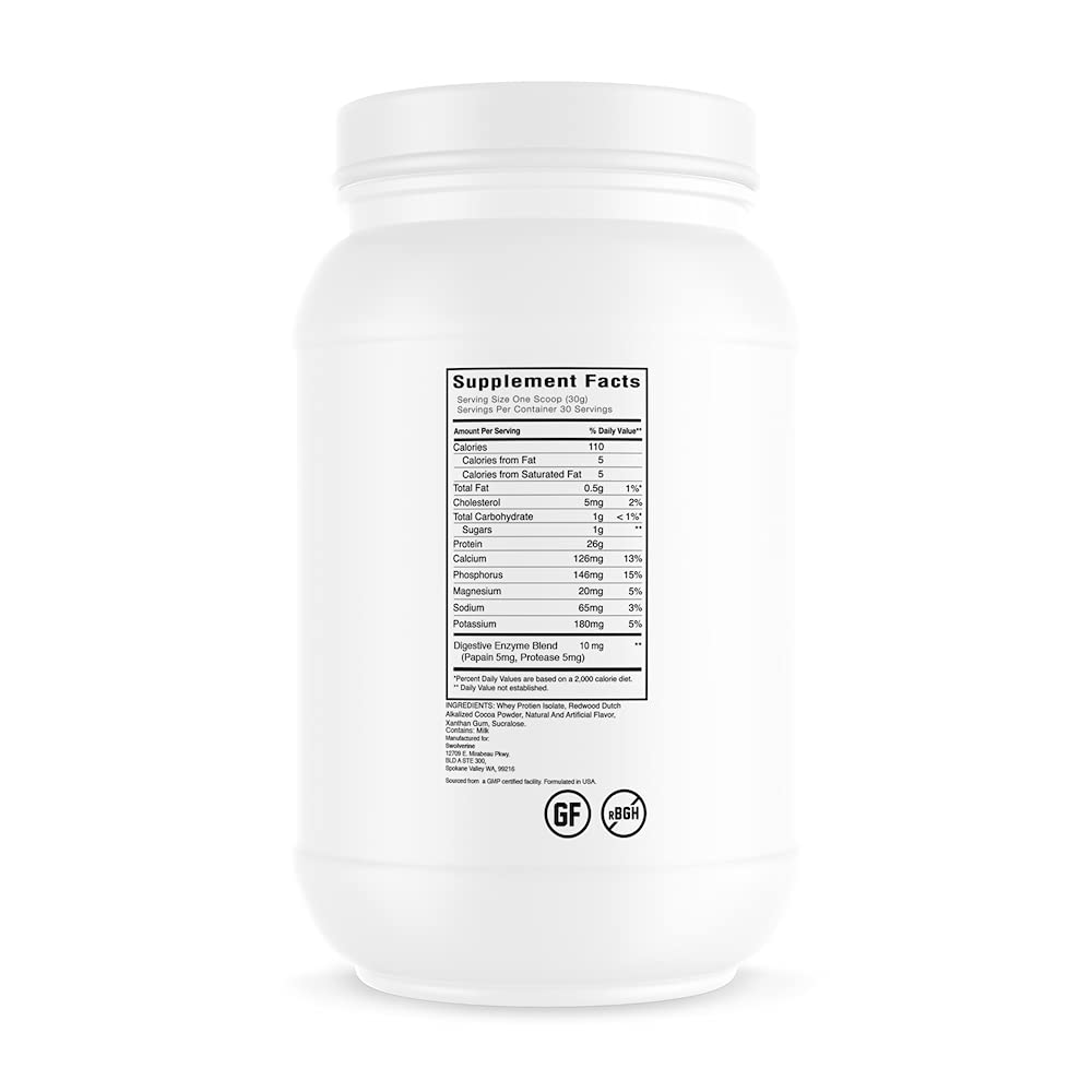 Swolverine Whey Protein Isolate | 26g Protein, Grass-Fed rBGH Free, Non-GMO