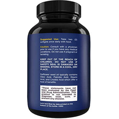 CLA Diet Weight Loss Pills - Women and Men - Pure Conjugated Linoleic Acid - Safflower
