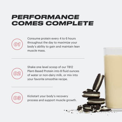 TB12 Plant Based Protein Powder by Tom Brady, 24g of Vegan Pea Protein, Low Sugar