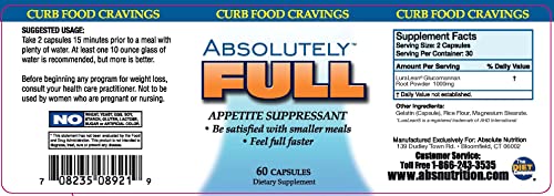 Absolute Nutrition, Curb Food Cravings, Absolutely Full, 60 Caps