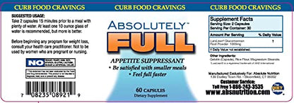 Absolute Nutrition, Curb Food Cravings, Absolutely Full, 60 Caps