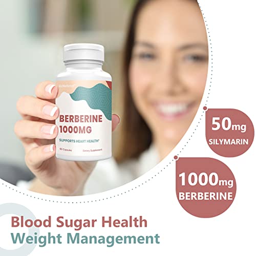 KoNefancy Berberine 1000mg with Silymarin,High Absorption Berberine HCL Supplements