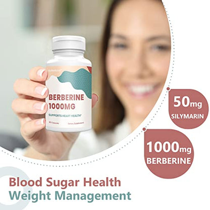 KoNefancy Berberine HCL Supplement 1000mg, High Absorption Berberine Plus Vegan
