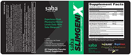 Saba SlimGenix -Energy, Weight Management, Appetite Control, Focus, Fat Burner