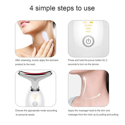 Face and Neck Beauty Device, Multifunctional Facial Skin Care Tool, 7 Color Led Face Neck