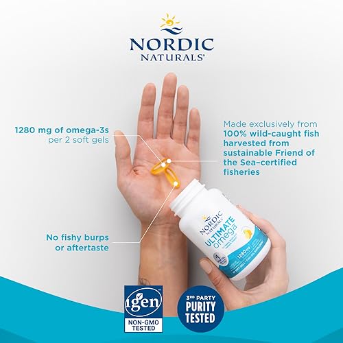 Nordic Naturals Ultimate Omega, Lemon Flavor - 60 Soft Gels - 1280 mg Omega-3