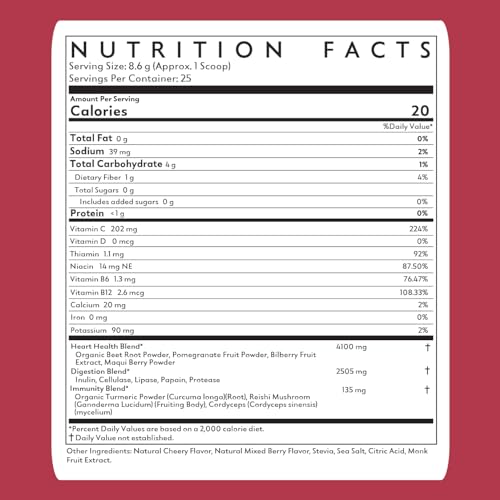 Natrava Beets+ | Organic Beet Root Powder, Vitamins, and Prebiotics | Supports Healthy