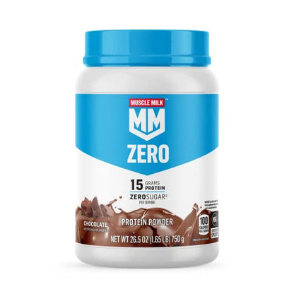 Muscle Milk ZERO, 100 Calorie Protein Powder, Chocolate, 15g Protein, 1.65 Pound