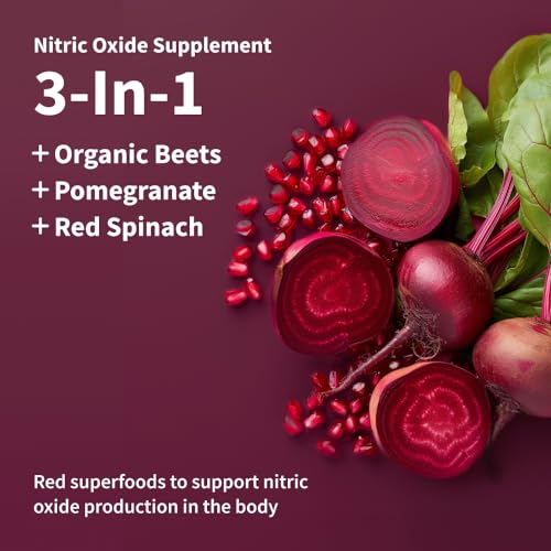 Snap Supplements USDA Organic Beet Root Powder, 3-in-1 Nitric Oxide Supplement