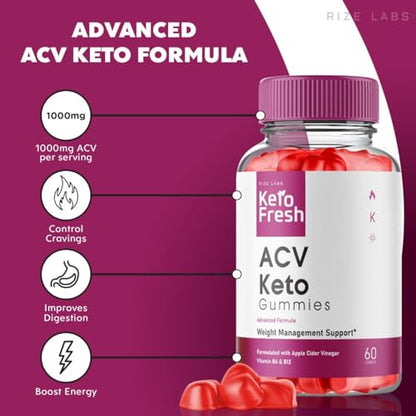 (3 Pack) Keto Fresh ACV Gummies, Keto Fresh ACV Gummies for Advanced Weight Loss