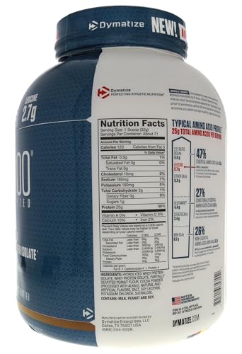 Dymatize ISO 100 Whey Protein Powder with 25g of Hydrolyzed 100% Whey Isolate