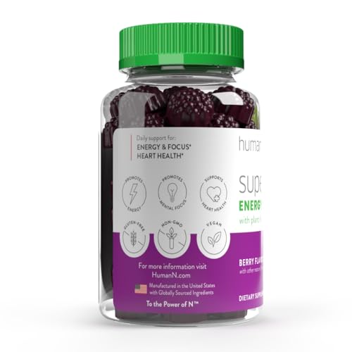 humanN SuperBeets Energy Gummies - Quick Energy & Mental Focus - Help Increase