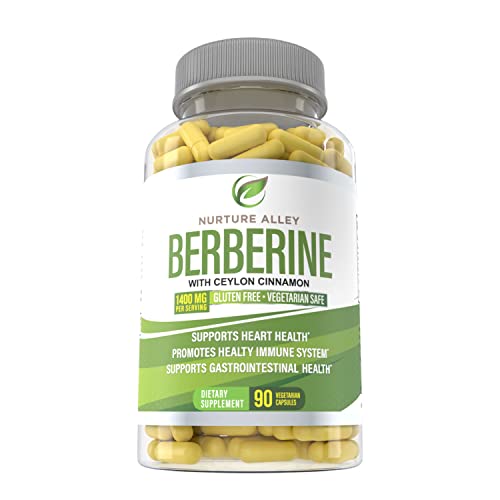 Nurture Alley Berberine Complex - Berberine HCL 1200mg Plus Organic Ceylon Cinnamon