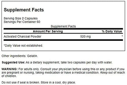Swanson Activated Charcoal - Natural Supplement Supporting Healthy Absorption