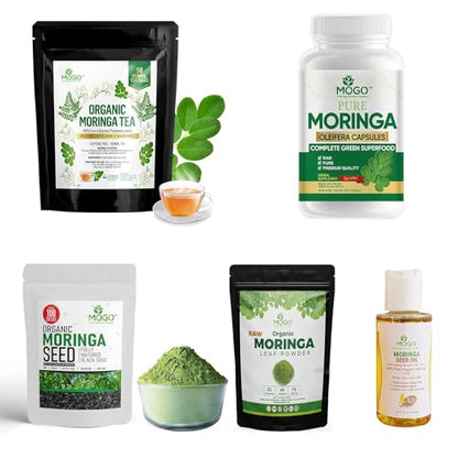 MOGO Moringa Oleifera Capsules | 100% Pure Single Origin Moringa Leaf Powder Supplement
