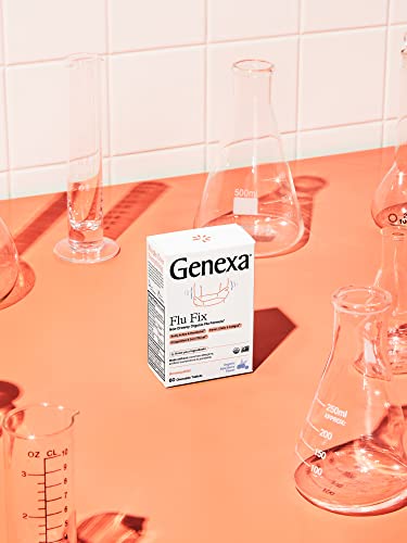Genexa Flu Fix - 60 Tablets - Multi-Symptom Flu Remedy - Organic, Gluten Free & Non-GMO - Homeopathic