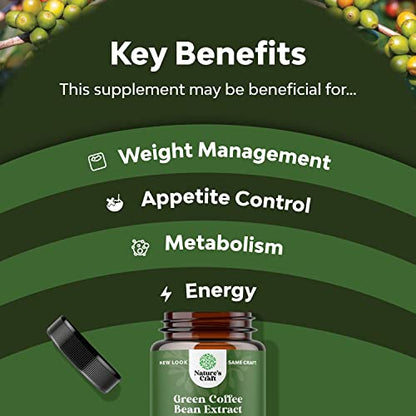 Pure Green Coffee Bean Extract Supplement – Best for Weight Loss Appetite Suppressant
